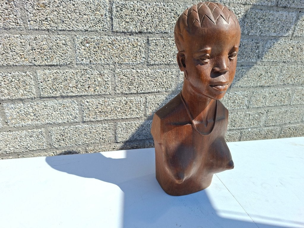 antiek grote hout handgemaakt vrouwenbeeld torso, Antiek en Kunst, Kunst | Beelden en Houtsnijwerken, Ophalen of Verzenden, Houtsnijwerk