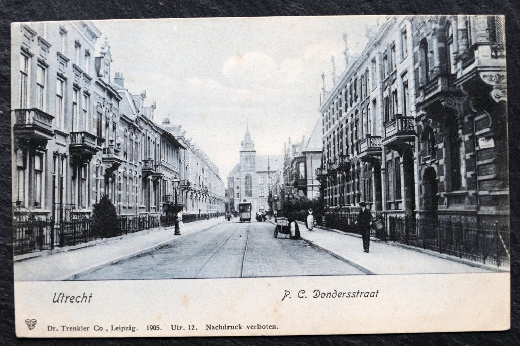 Utrecht, P.C. Dondersstraat, 1905, tram, handkar, Verzenden, Voor 1920, Ongelopen, Utrecht