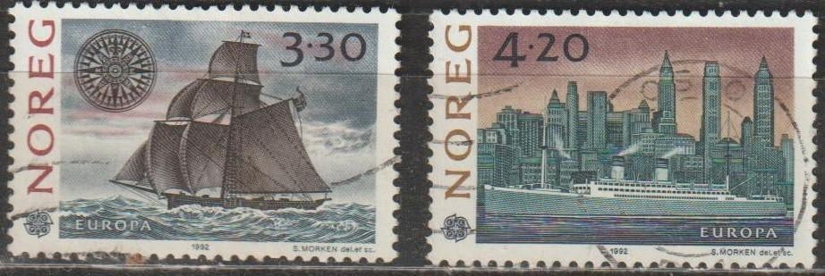 1946. Noorwegen 1096/97 gest. Europa, Ophalen of Verzenden, Noorwegen, Gestempeld