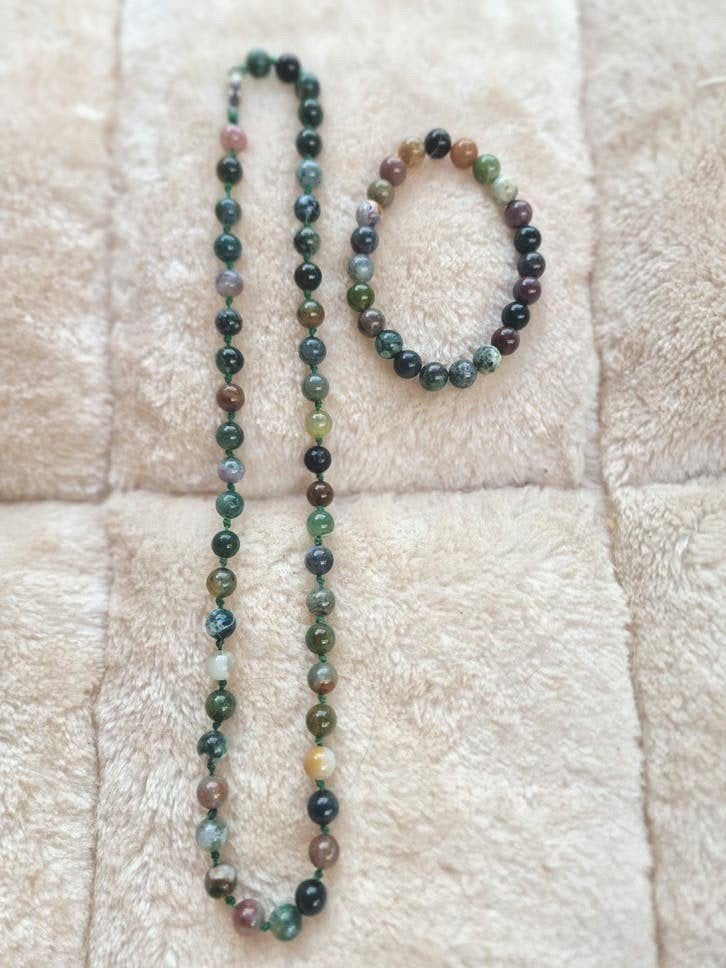 Indian Agaat Ketting en Armband Set, Overige materialen, Met bedels of kralen, Nieuw, Ophalen of Verzenden