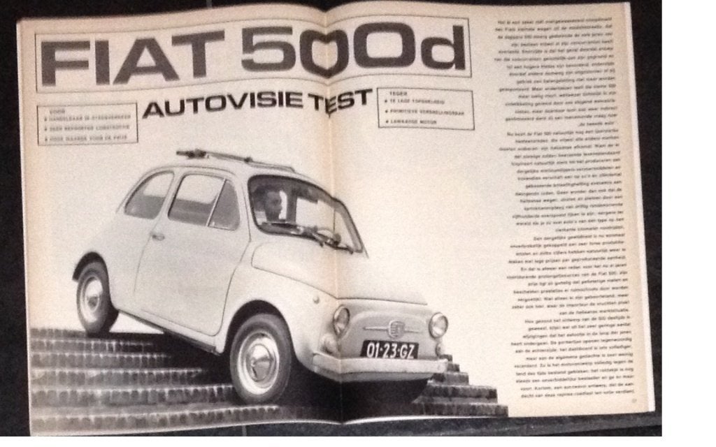 Fiat 500 ( classic - giardiniera) testen in Autovisie e.a., Gelezen, Ophalen of Verzenden, Overige merken, Autovisie