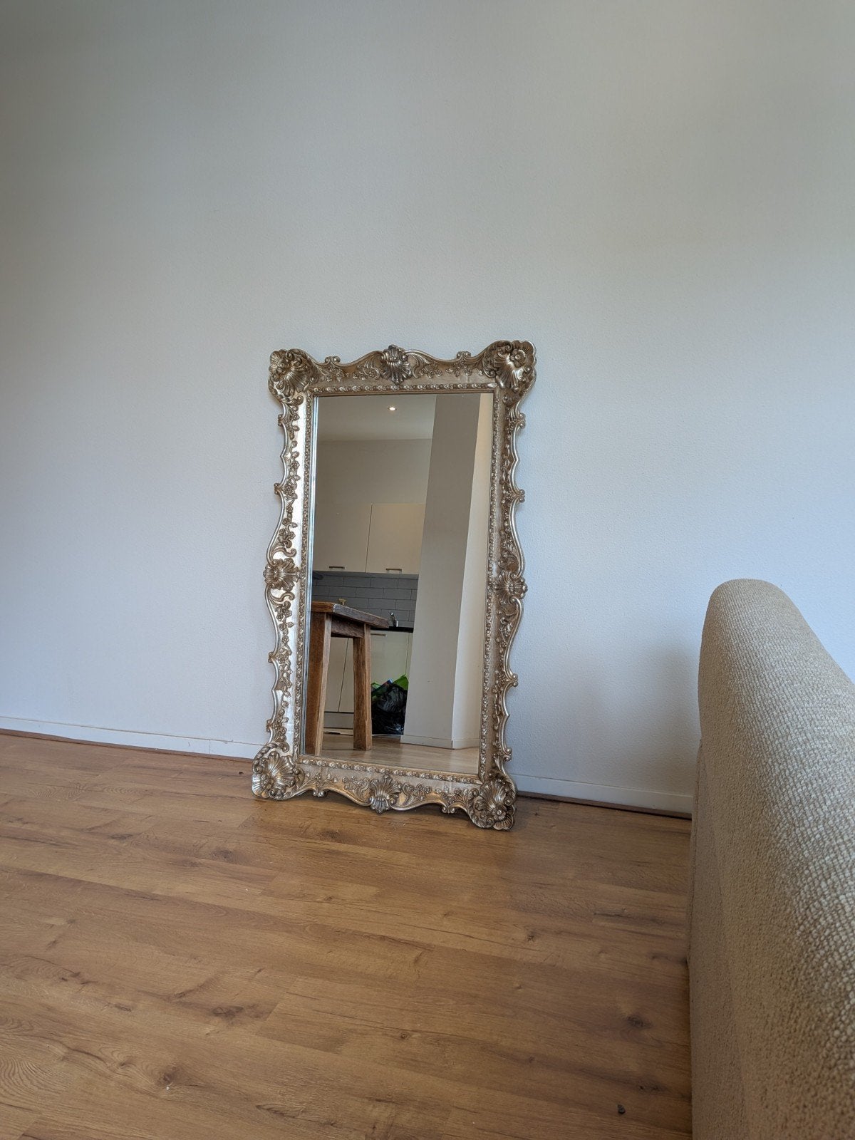 Moet weg! Grote Barok Spiegel - Antiek Gouden Frame, Ophalen, Rechthoekig, 50 tot 100 cm, 150 tot 200 cm
