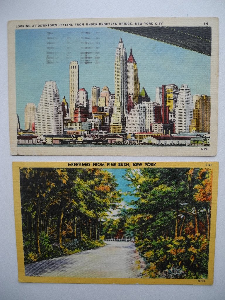 7 ansichtkaarten Amerika uit de jaren '40 en '50, Ophalen of Verzenden, 1940 tot 1960, Gelopen, Buiten Europa