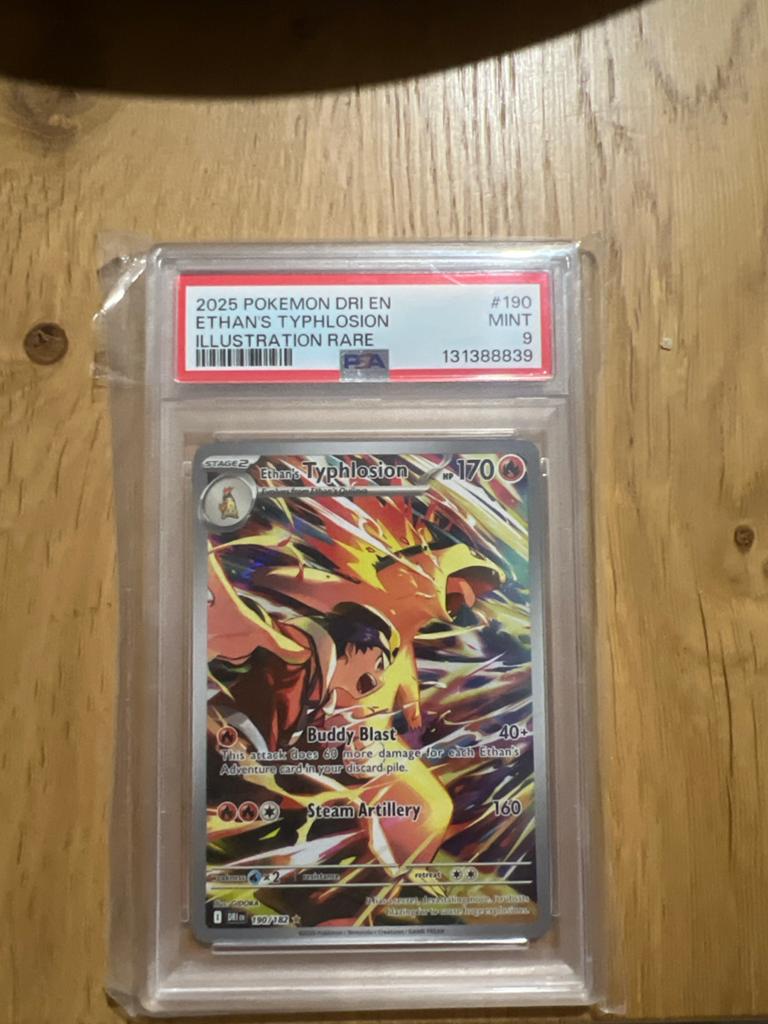 Ethan's Typhlosion 190/182 PSA 9 Pokemon Kaart, Ophalen, Zo goed als nieuw, Losse kaart