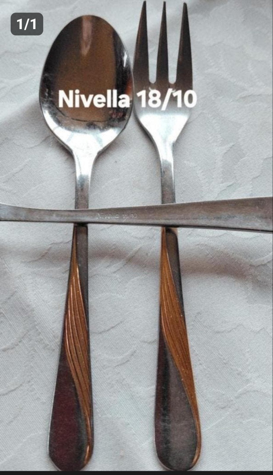 Solingen Nivella bestekdelen met gouden versieringen, Ophalen of Verzenden