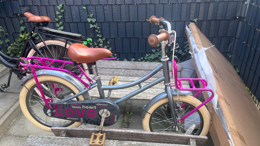Kinderfiets meisjes, Fietsen en Brommers, Fietsen | Meisjes, Terugtraprem, Gebruikt, 18 inch, Ophalen