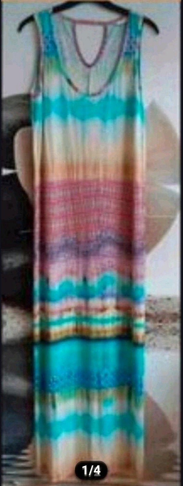 ✅️ Miss Etam Boho Gypsy style lange jurk, Kleding | Dames, Jurken, Meerkleurig, Maat 42/44 (L), Ophalen of Verzenden, Zo goed als nieuw