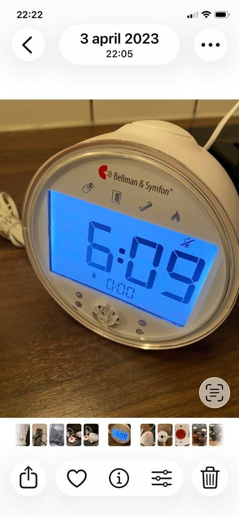 Bellman wekker met trilfunctie en snoozeknop, Ophalen of Verzenden, Zo goed als nieuw, Detector, Sensor of Melder, Overige soorten