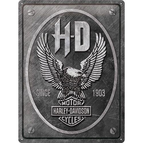 Harley Davidson Eagle grijs relief reclamebord van metaal