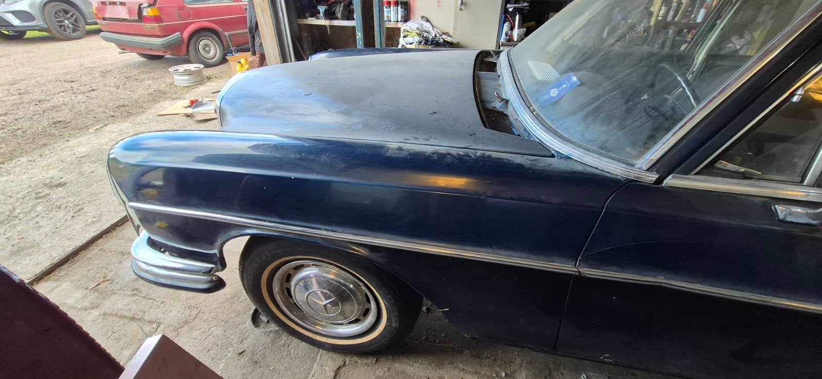 Mercedes-Benz S-Klasse 2.8 280 SE AUT 1972 Blauw, Auto's, Automaat, 2778 cc, Blauw, Sedan