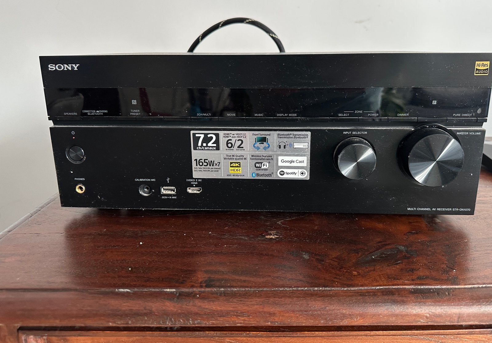 Sony STR-DN1070 Receiver (7.2 – 4K – Wi-Fi), Ophalen of Verzenden, Zo goed als nieuw, Sony