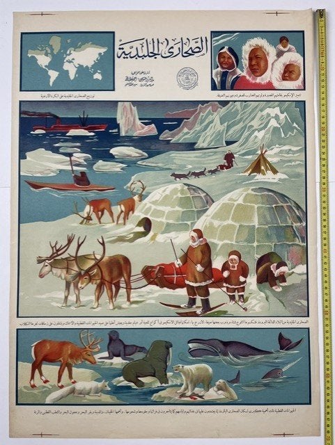 schoolplaat wandplaat 'de Eskimo', Ophalen of Verzenden, Natuur en Biologie
