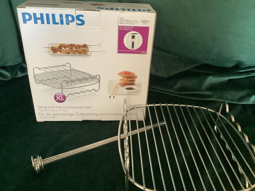 Philips Airfryer XL Grillrooster met 2 lagen + vleespennen, Ophalen, Nieuw