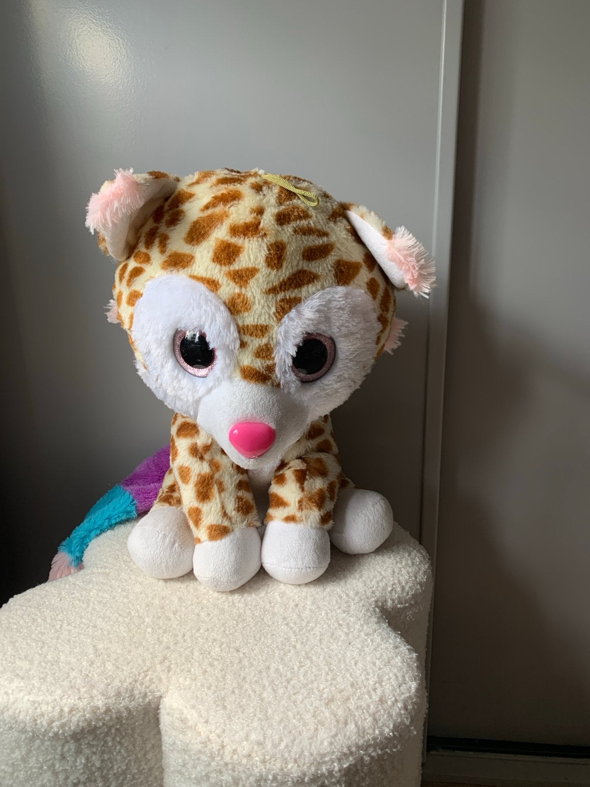 Ty Beanie Boo Tijger met grote ogen en regenboogstaart, Kinderen en Baby's, Speelgoed | Knuffels en Pluche, Ophalen of Verzenden