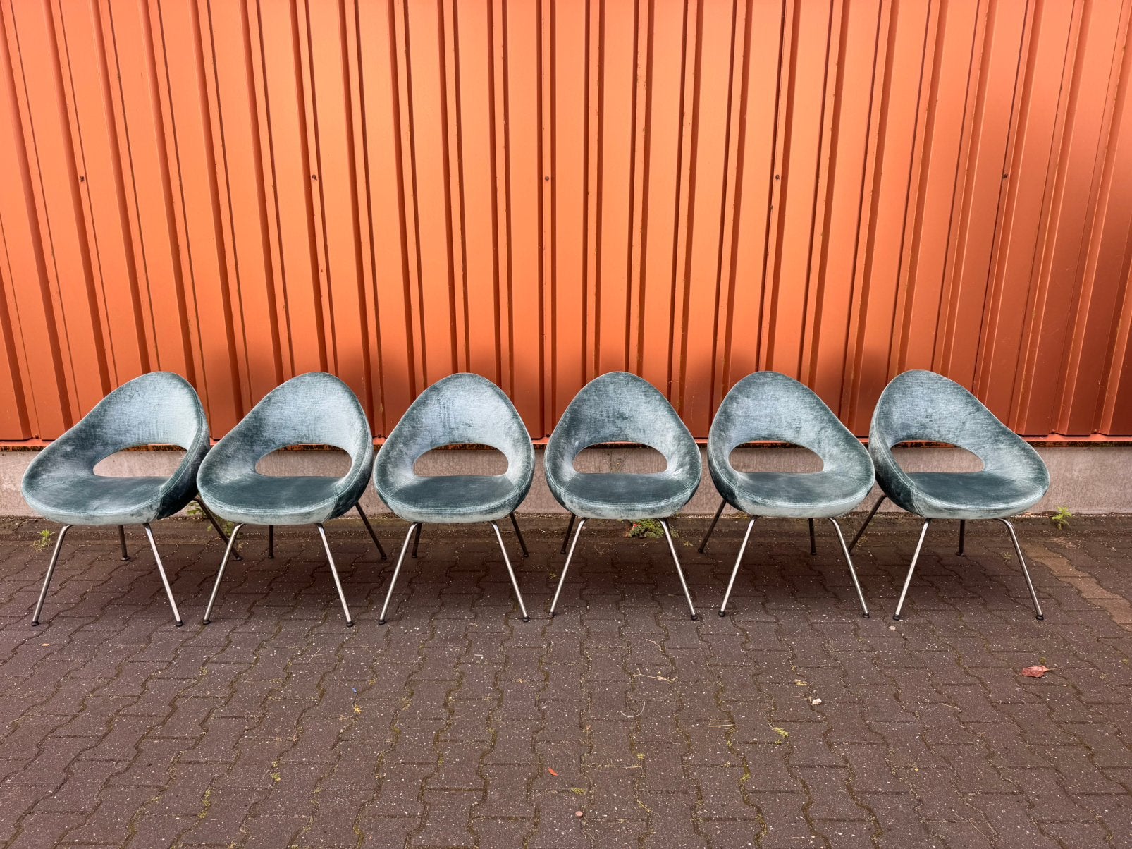 Artifort Shark stoel (6x)- Rene Holten - zgan - blauw velvet, Ophalen, Luxe design, Blauw, .