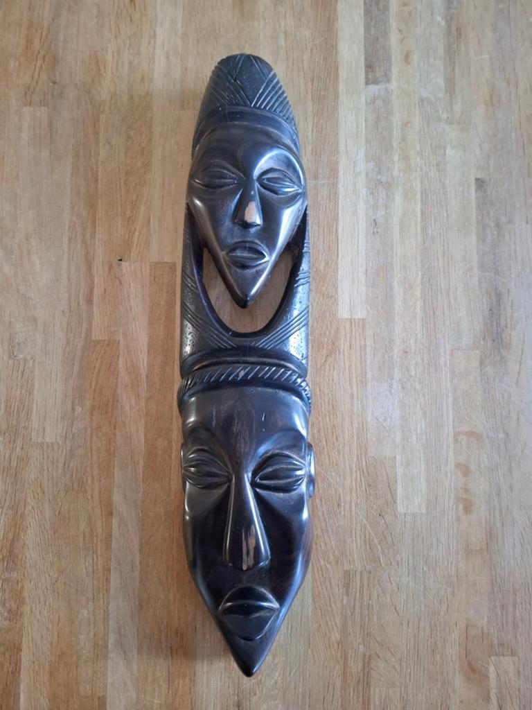 Afrikaans houten masker, Houtsnijwerk, Ophalen of Verzenden, Handgemaakt, 20 - 50 cm