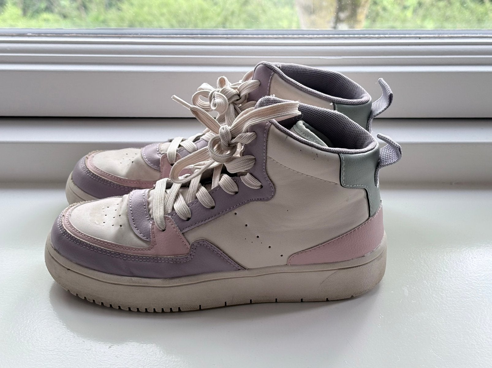 Sneakers hoog wit lila H&M maat 36, Ophalen of Verzenden, Zo goed als nieuw, Meisje, Schoenen