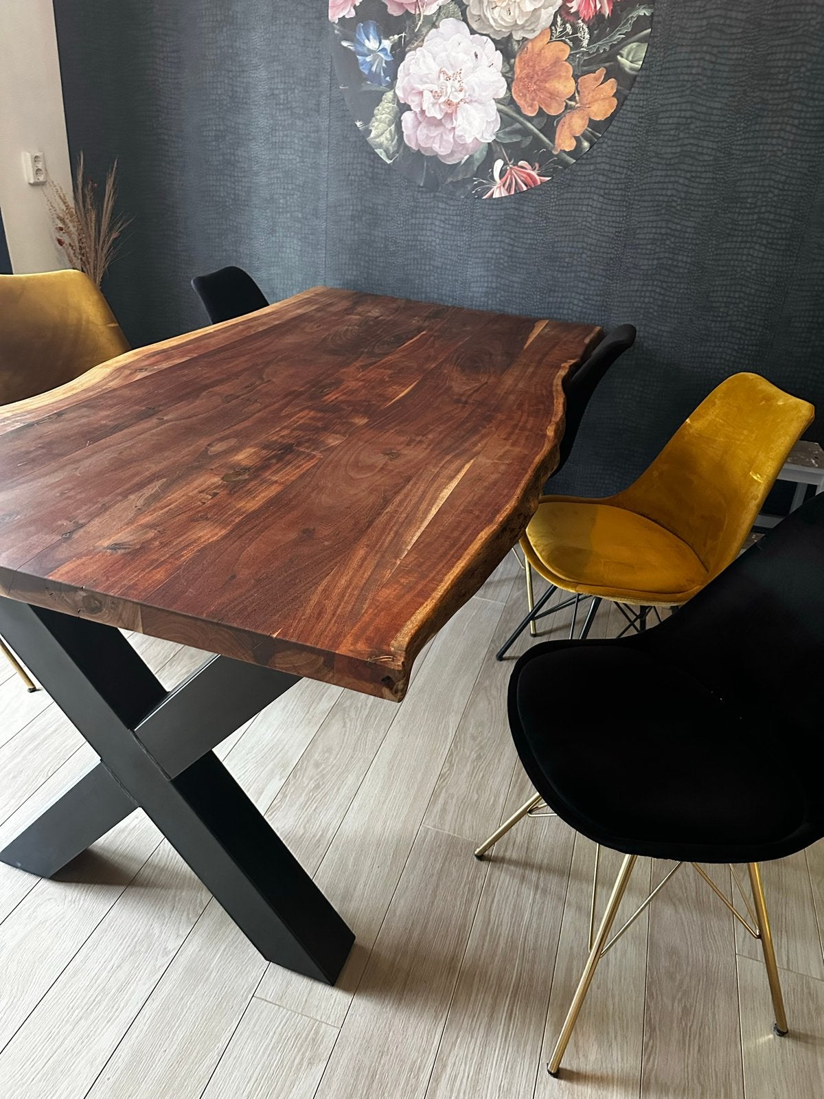 Eettafel met 6 stoelen - 200x100x77cm, Huis en Inrichting, Tafels | Eettafels, Ophalen, Gebruikt, 100 tot 150 cm, 200 cm of meer