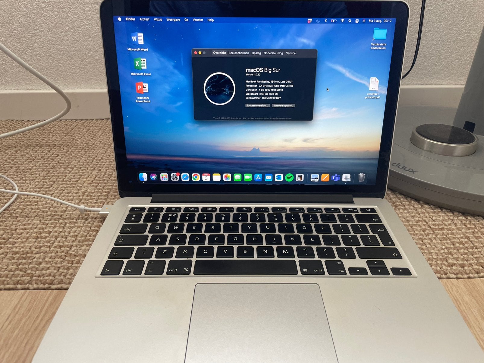 Macbook pro 2013. 13 inch retina scherm, 2 tot 3 Ghz, Qwerty, 13 inch, Zo goed als nieuw