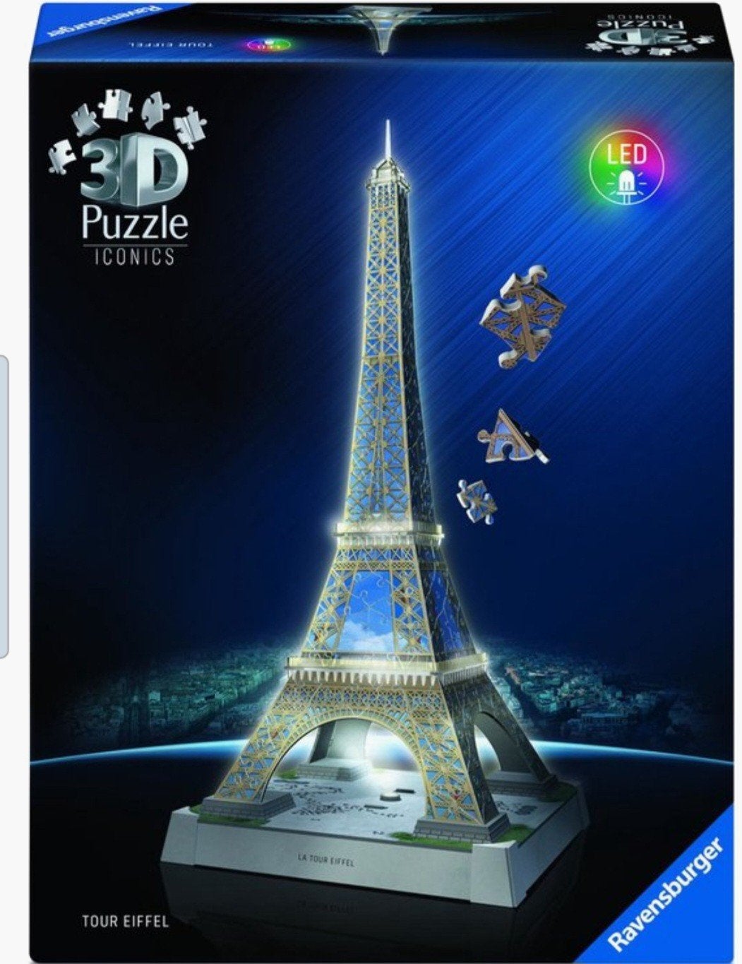 Ravensburger 3D Puzzle Eiffeltoren Night Edition LED, Ophalen of Verzenden, Meer dan 50 stukjes, Nieuw, 6 jaar of ouder