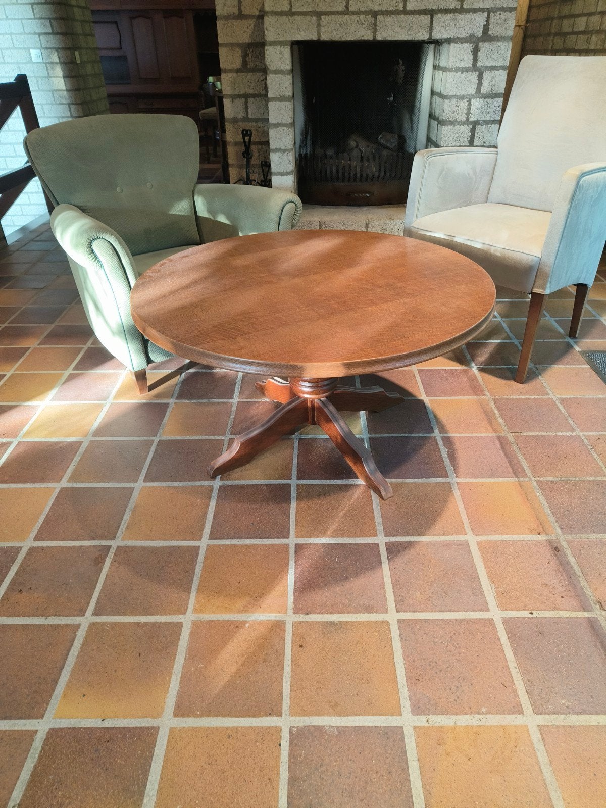 Ronde houten salontafel - Klassiek design, Minder dan 45 cm, Gebruikt, Klassiek, Rond