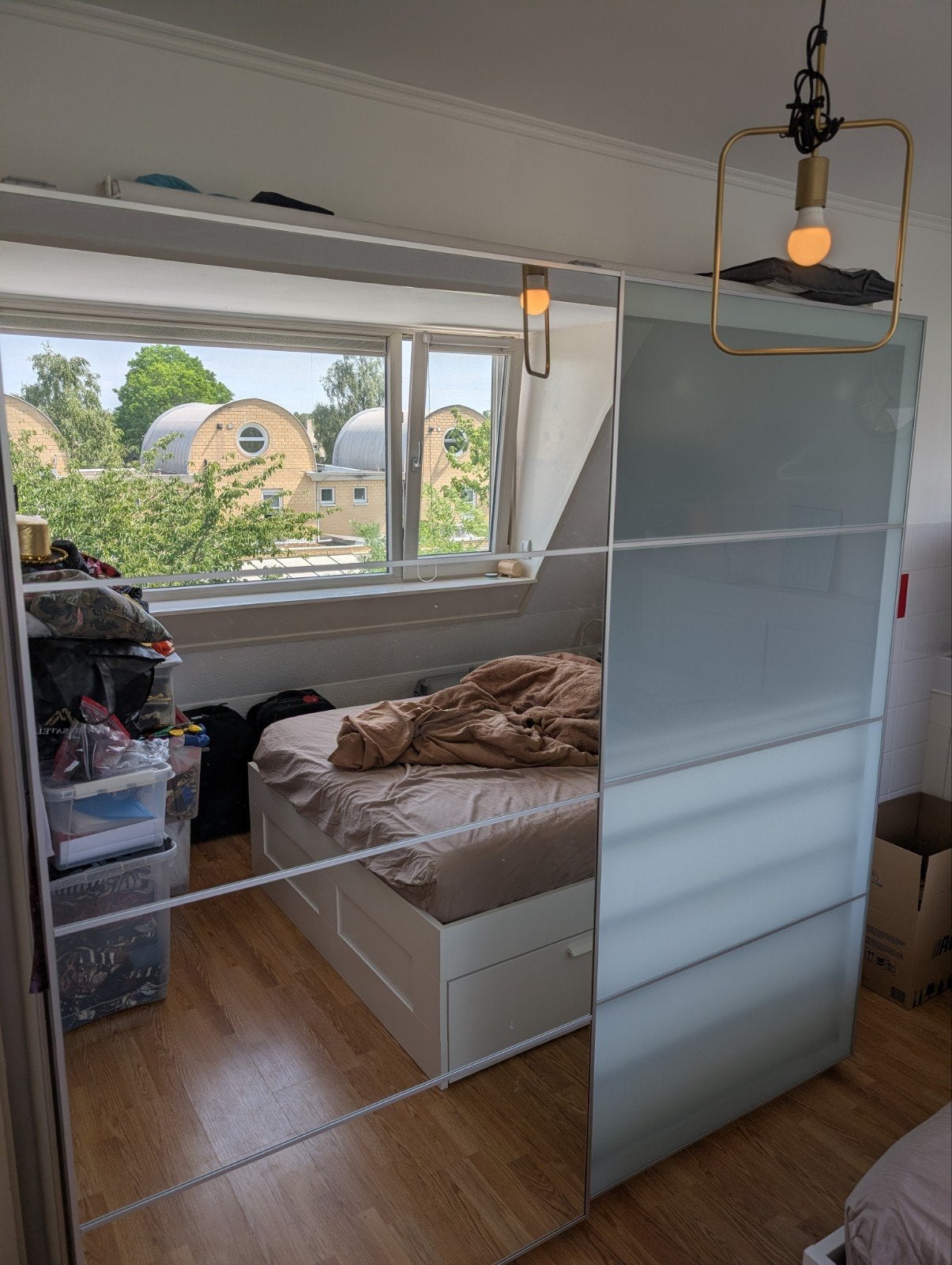 Ikea Pax Kast Ondiep met Schuifdeuren en Spiegels, 200 cm of meer, Zo goed als nieuw, 25 tot 50 cm, Glas