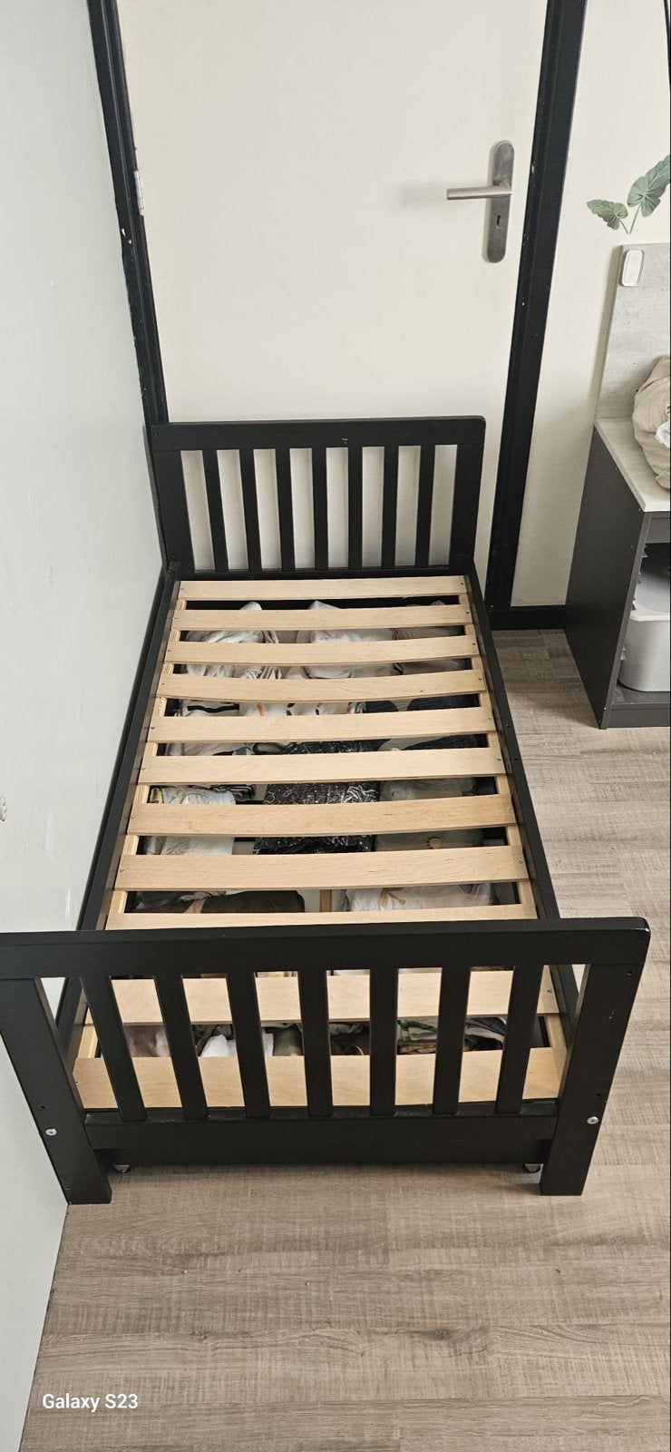 Te koop peuterbed, Ophalen, Gebruikt, 140 tot 160 cm, 70 tot 85 cm