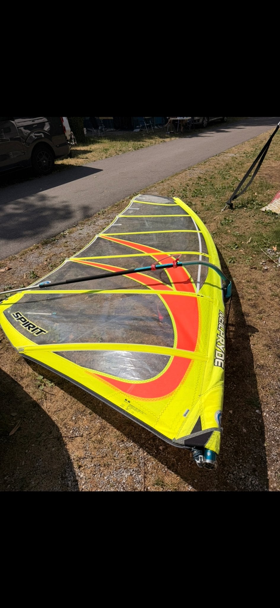 Neil Pryde Spirit 6.6m² windsurfzeil met 75% carbon mast, Met mast, Nl, Np, 6.5 m² tot 8 m²