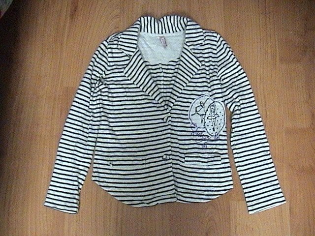 DIDI wit met grijs / bruin gestreept vestje maat 10 + opdruk, Kinderen en Baby's, Gebruikt, Meisje, Trui of Vest, Ophalen of Verzenden