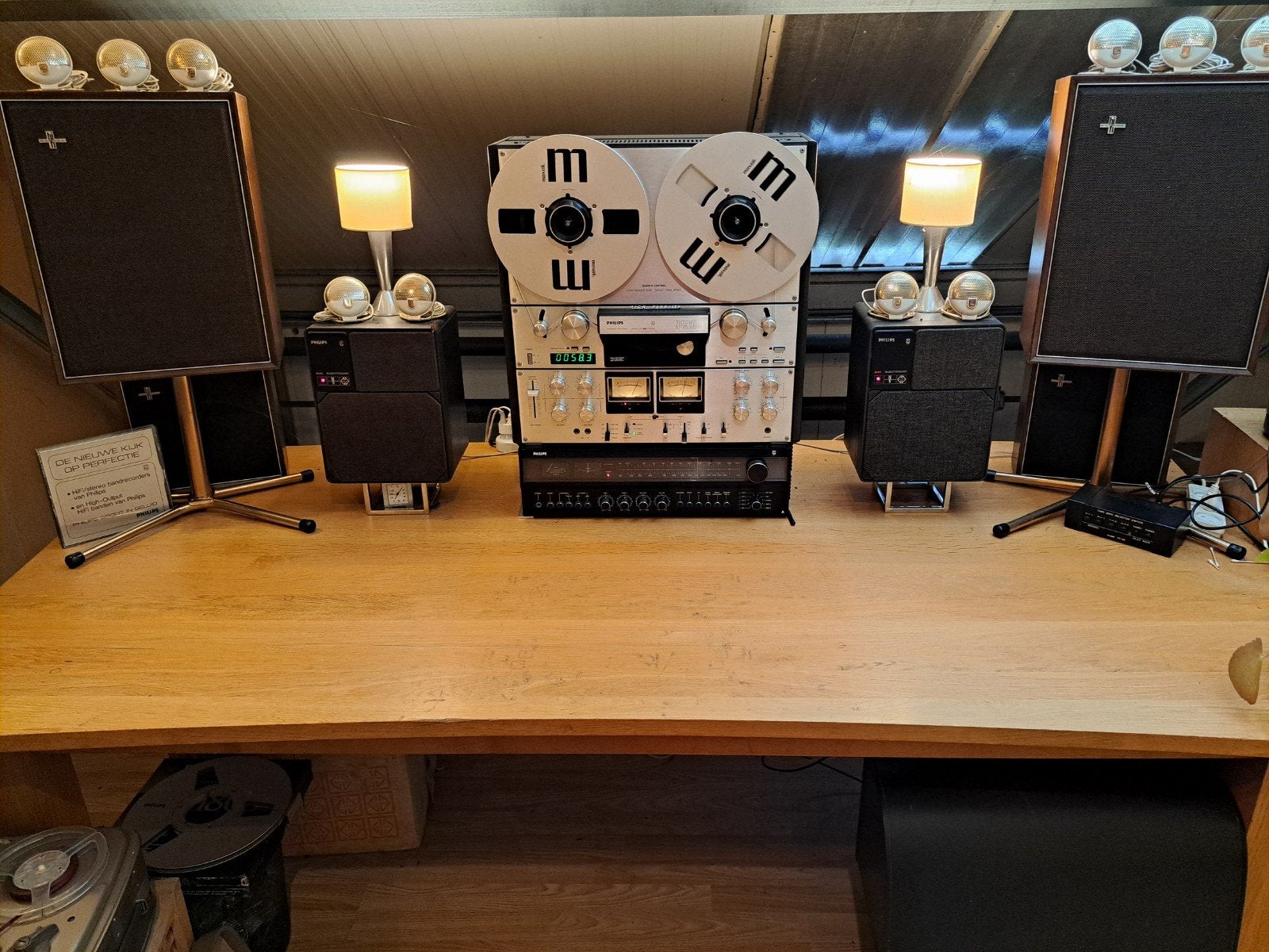 Bandrecorder Philips + 4520 receiver 777 + banden, Audio, Tv en Foto, Bandrecorders, Ophalen, Bandrecorder, Met banden