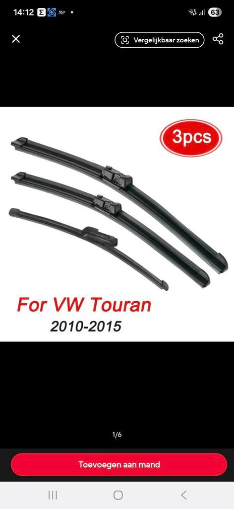 VW Touran 2010-2015 Ruitenwissers 2 sets, Auto-onderdelen, Ophalen of Verzenden