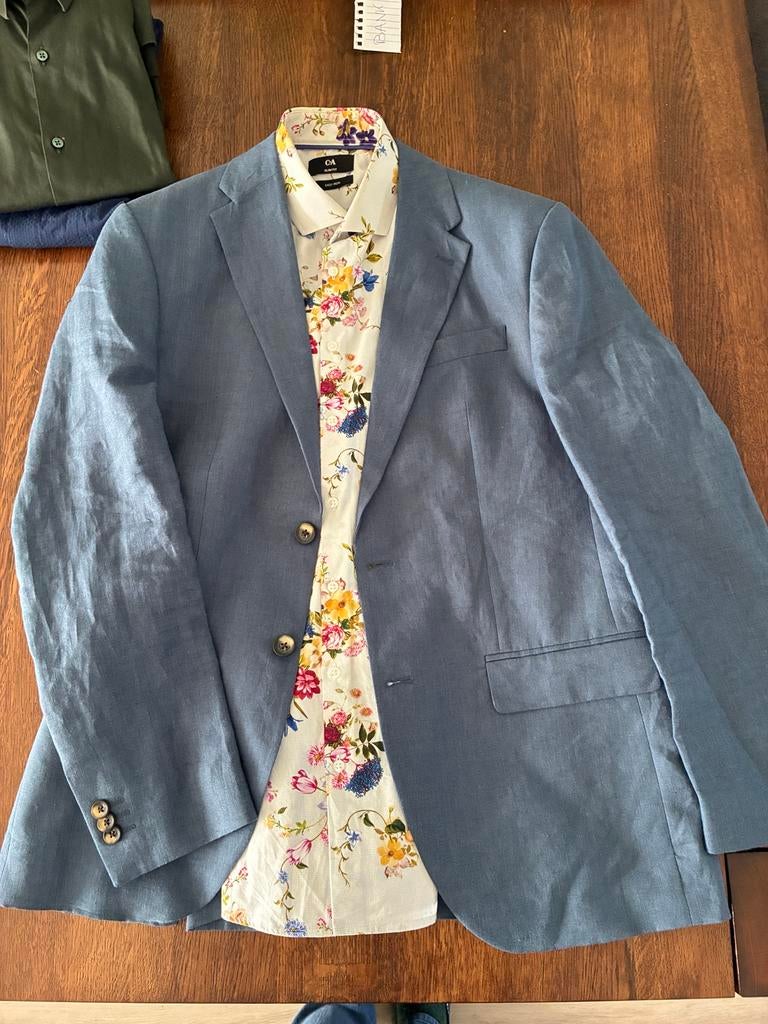 Jasje/blazer en 3 overhemden maat M/L (voor examenfeest?!), Ophalen of Verzenden, Gedragen, Maat 48/50 (M), Overige kleuren