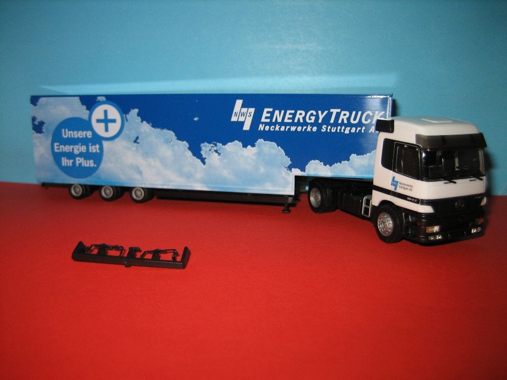 Energy-Neckerwerke  MERCEDES met oplegger  Herpa, Ophalen of Verzenden, Nieuw, Bus of Vrachtwagen, Herpa