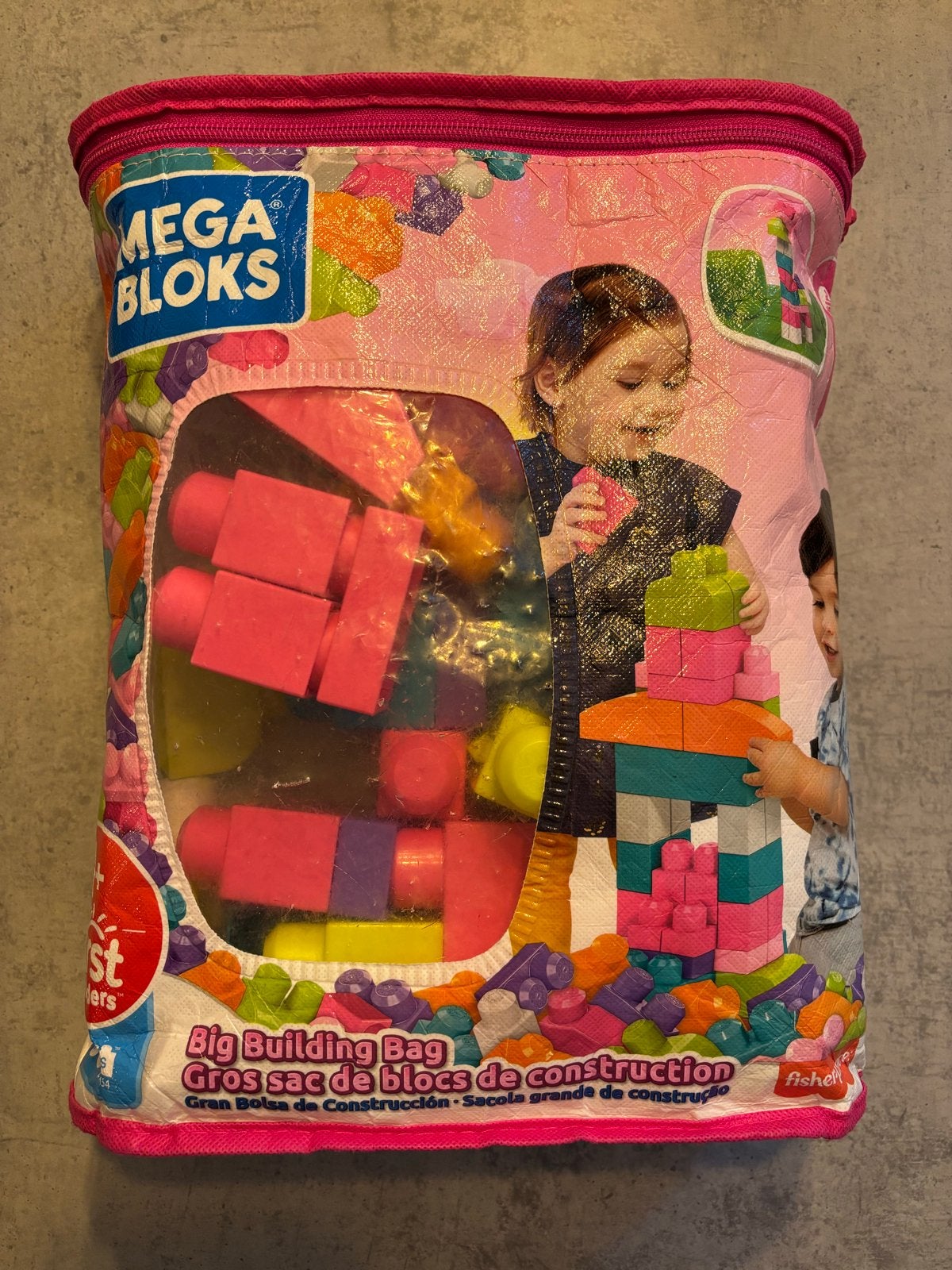 Mega Bloks Big Building Bag - Roze Bouwblokken, Ophalen of Verzenden, Gebruikt, Megabloks