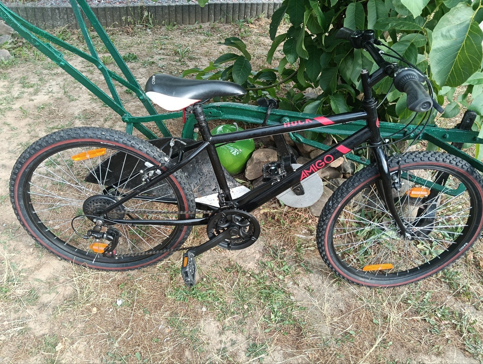 Amigo Rock 24 inch jongens mountainbike met 18 versnellingen, Velgrem, Versnellingen, Minder dan 49 cm, Zo goed als nieuw