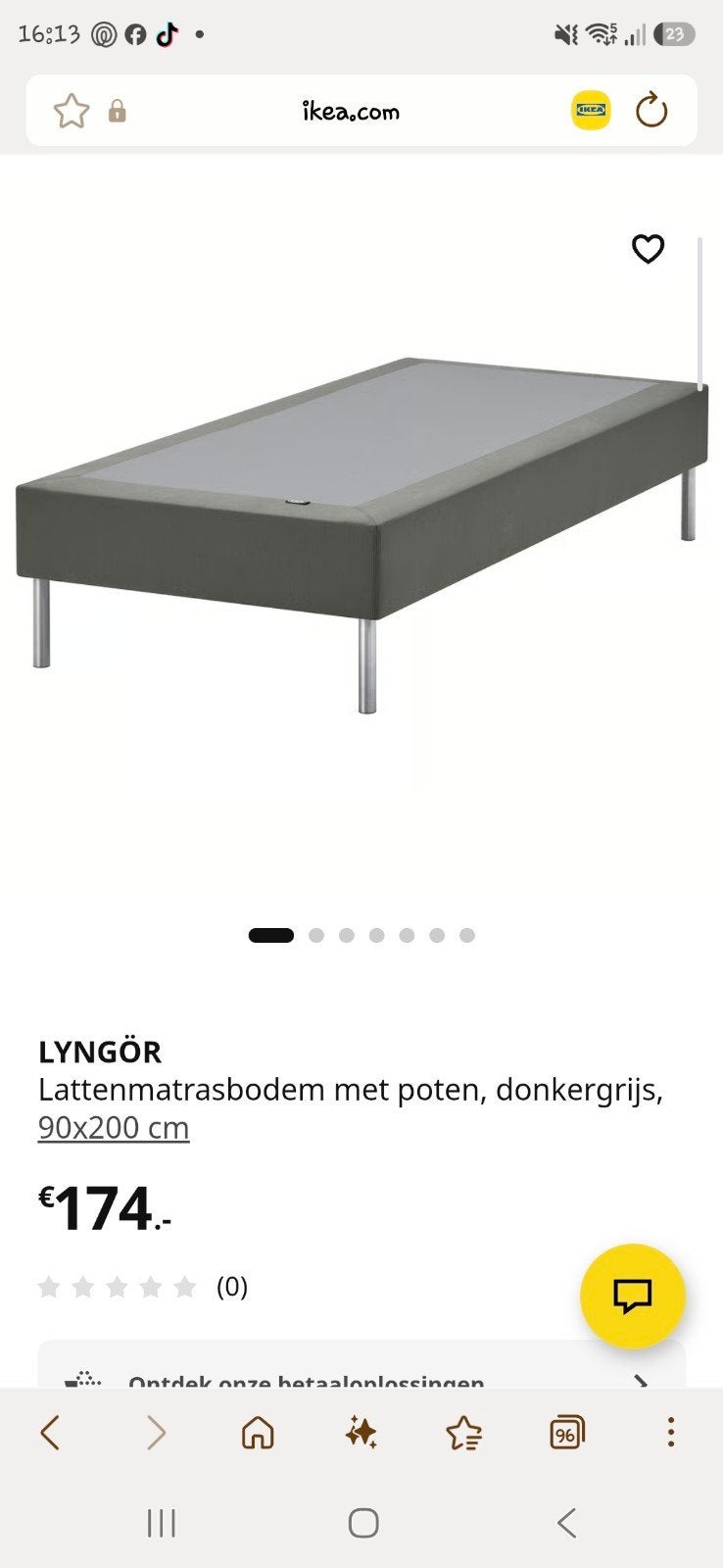 Ikea bed met binnenvering en poten (incl. gratis matras), Ophalen, Gebruikt, 90 cm, Eenpersoons
