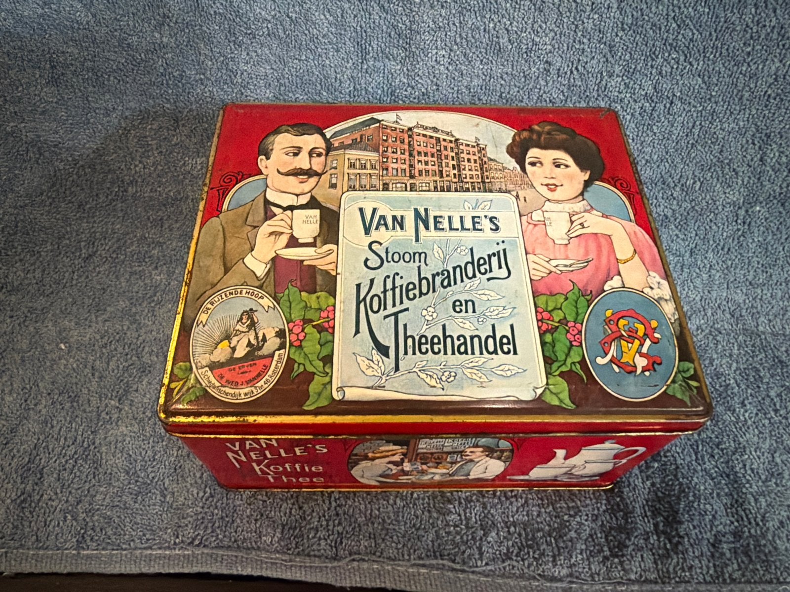 Vintage Van Nelle's Koffie en Thee Blik, Ophalen of Verzenden