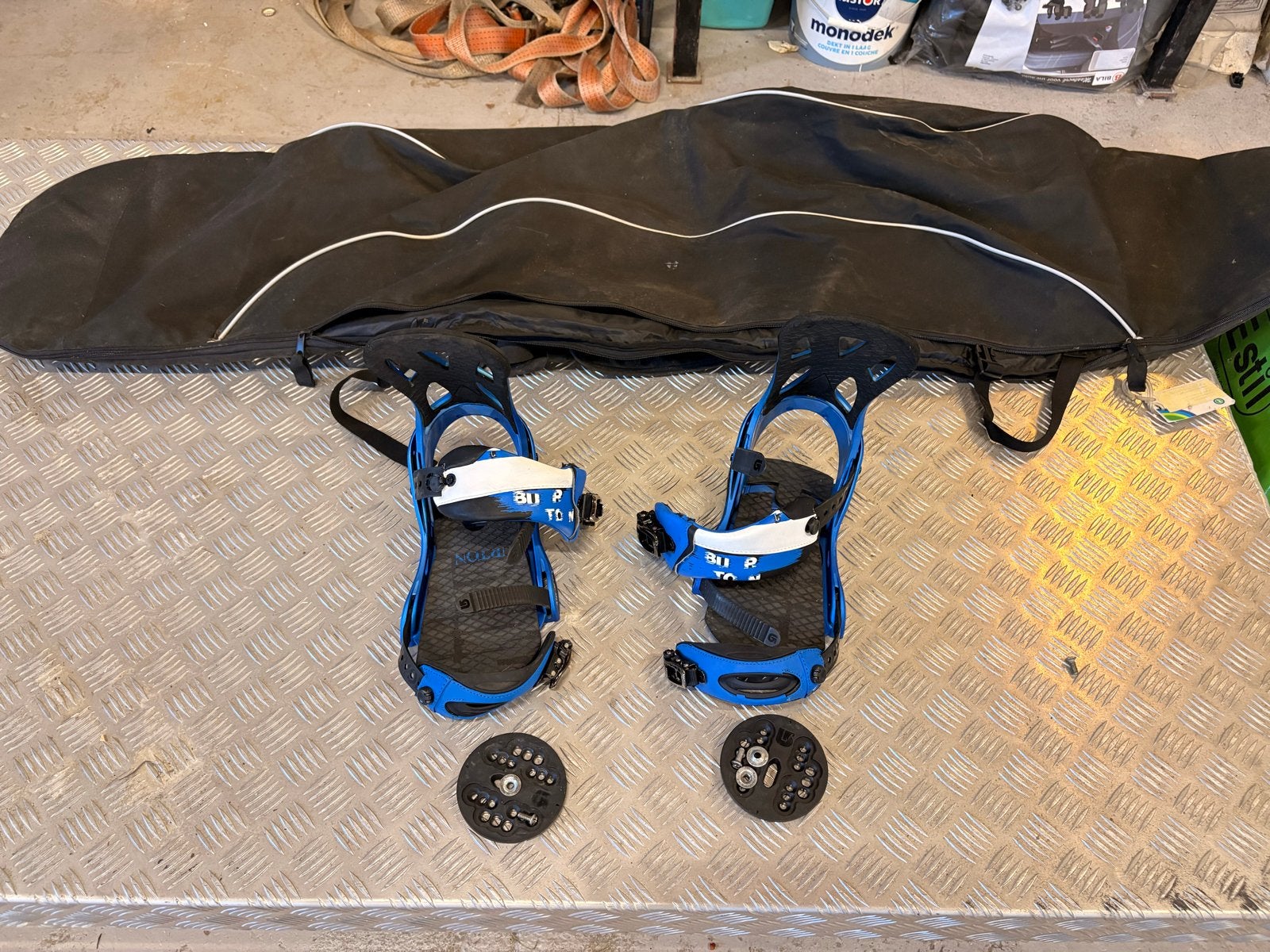 Burton Snowboardbindingen voor beginners + tas, Sport en Fitness, Skiën en Langlaufen, Overige merken, Gebruikt, Overige typen