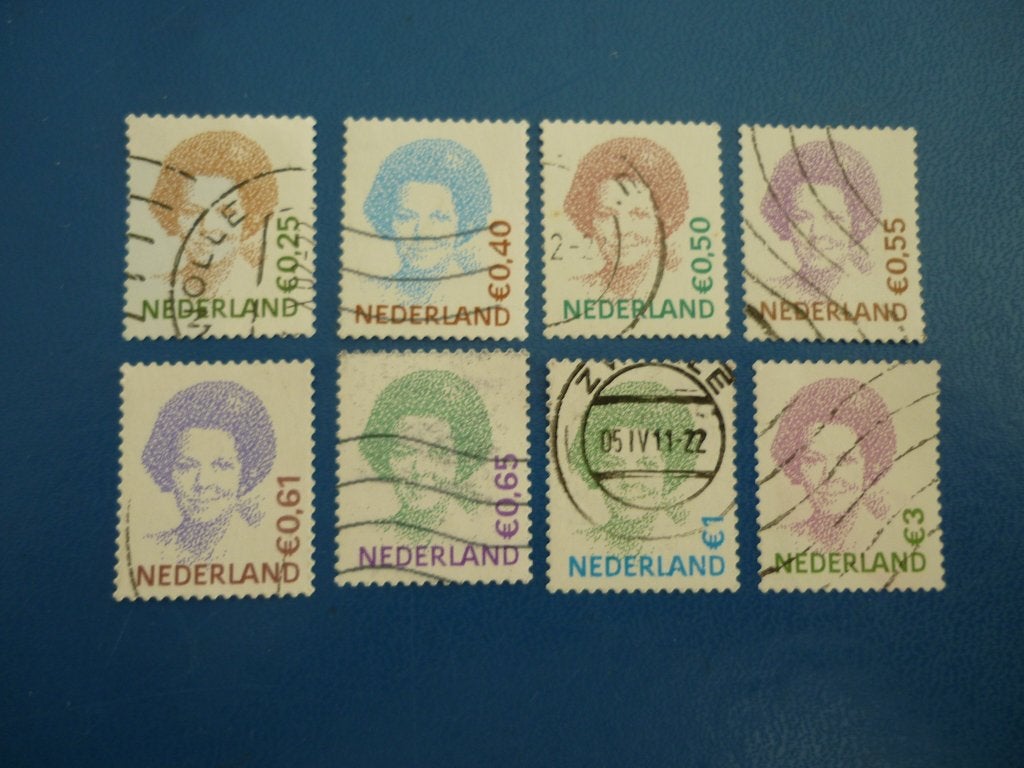 Set 8x Beatrix afwijkende waardes gestempeld, Ophalen of Verzenden, Gestempeld