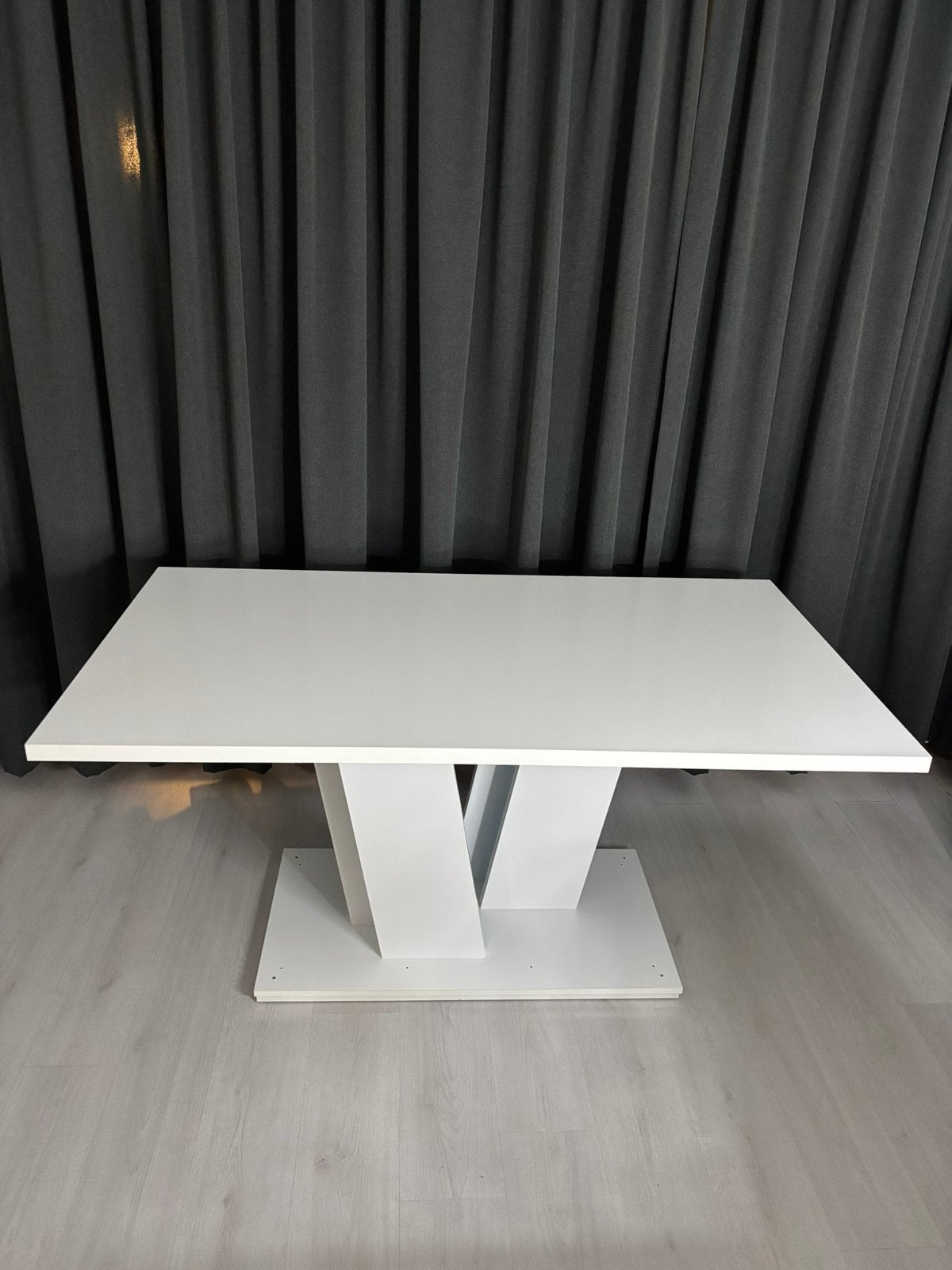 Moderne Witte Houten Eettafel 160x90cm (4 tot 6 personen), Huis en Inrichting, Eikenhout, Vijf personen of meer, 150 tot 200 cm