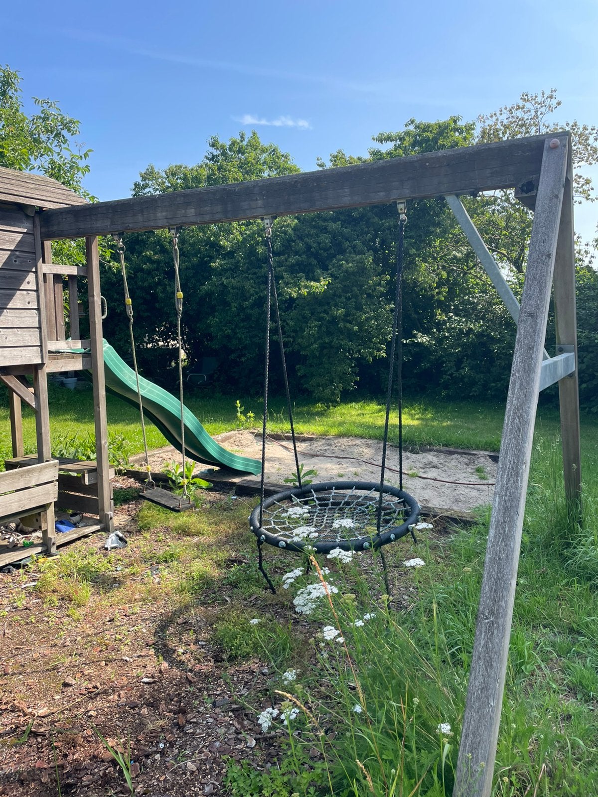 Speeltoestel met glijbaan en schommels, Ophalen, Gebruikt, Schommel, Aanbouwonderdeel