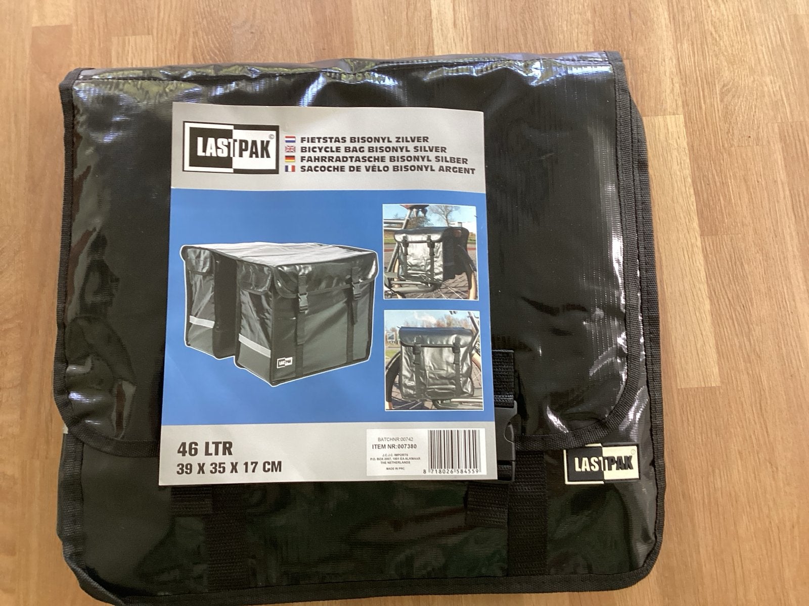 Nieuwe Lastpak Fietstas BisoNyl Zilver 46 Liter, Fietsen en Brommers, Fietsaccessoires | Fietstassen, Nieuw, Verzenden