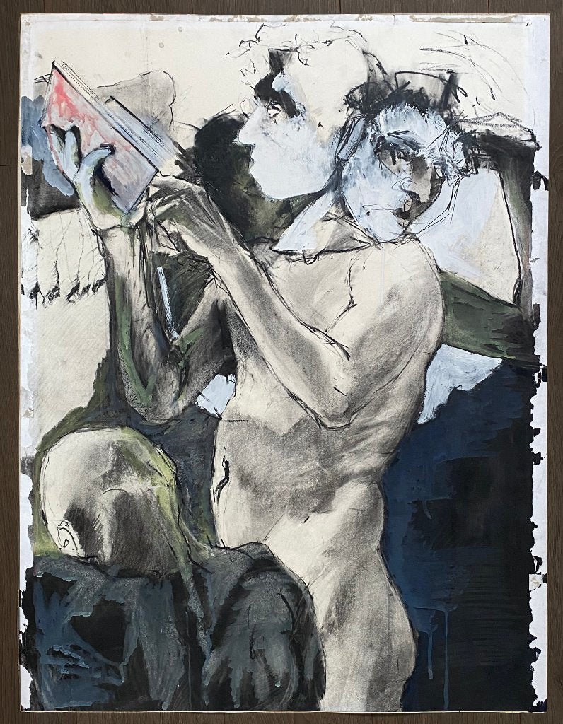 schilderij - gemengde techniek op papier, Ophalen