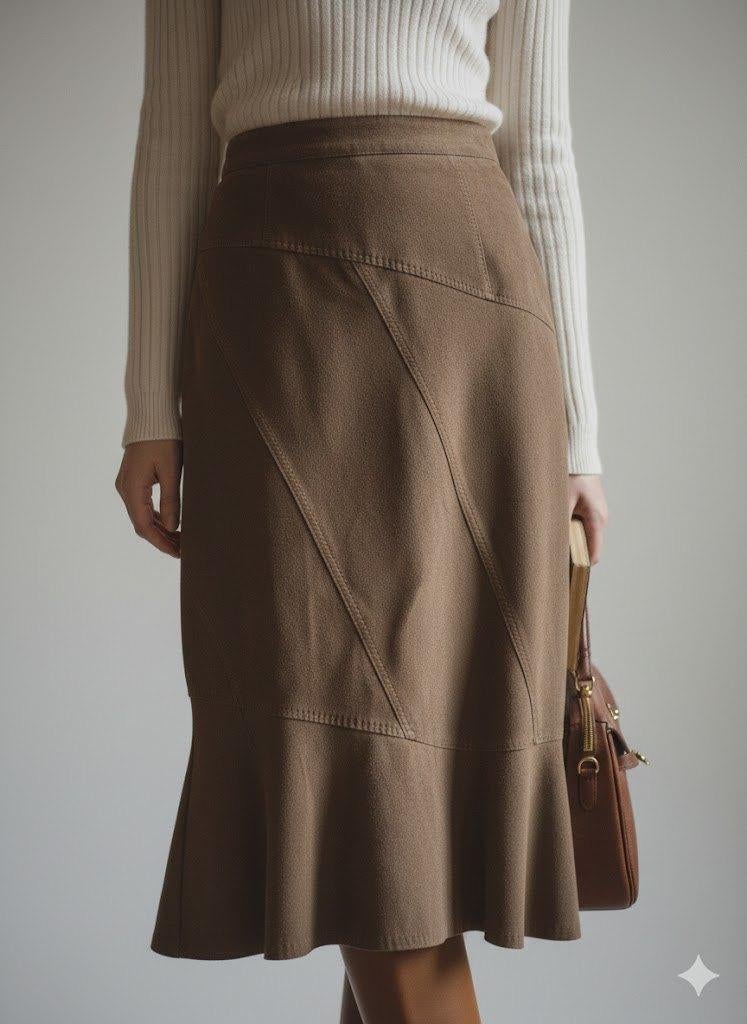 Vintage Daim achtige rok, Kleding | Dames, Maat 38/40 (M), Bruin, Verzenden, Zo goed als nieuw