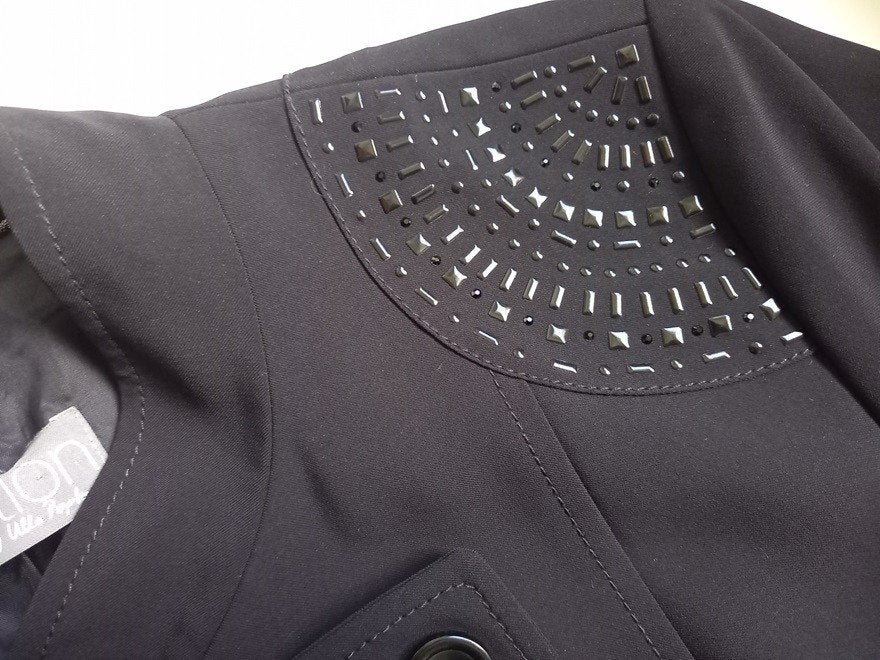 Ulla Popken feestelijk aparte zwarte blazer, mt 48 50, Kleding | Dames, Verzenden, Zwart, Maat 46/48 (XL) of groter, Ulla Popken