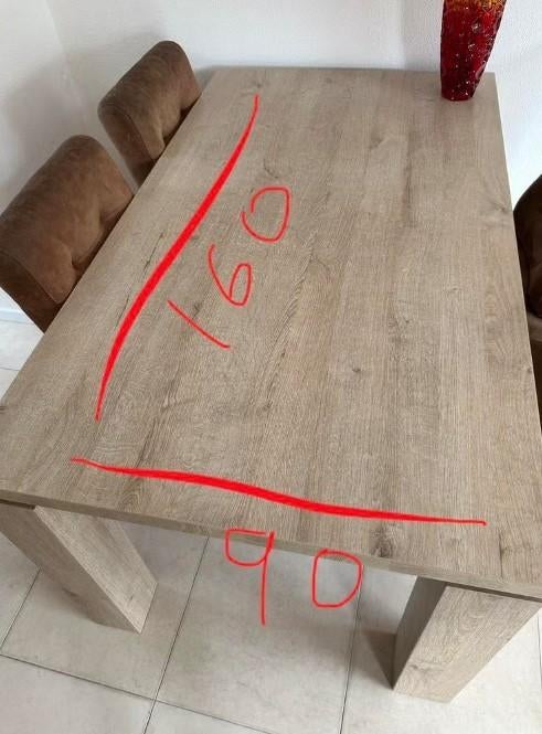 Eettafel van Sanders Meubel - 160x90 cm, Huis en Inrichting, Tafels | Eettafels, Ophalen, 50 tot 100 cm, Zo goed als nieuw, 150 tot 200 cm