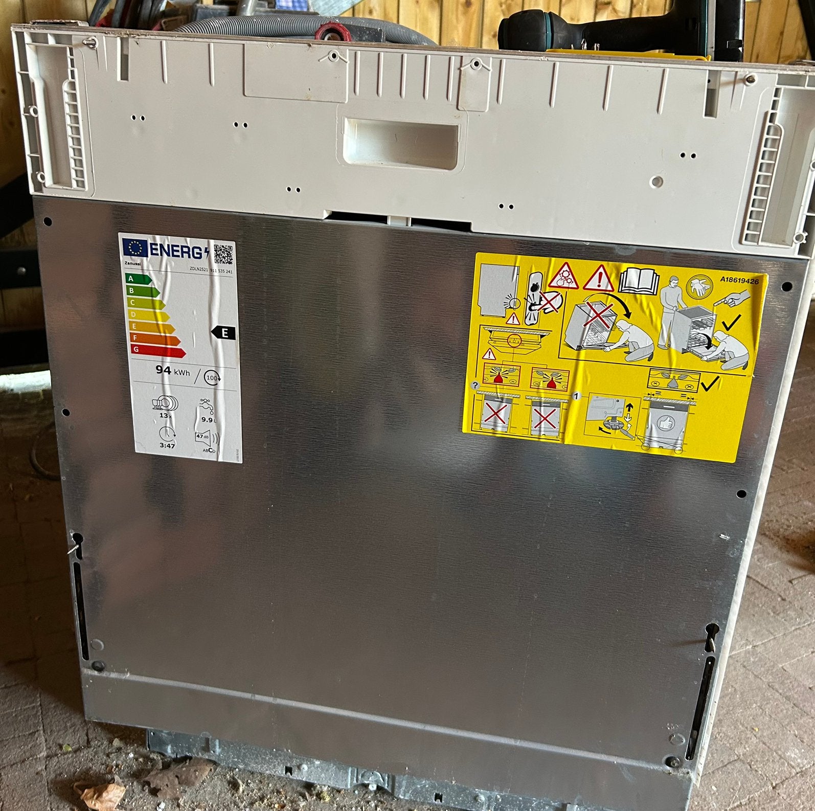 Zanussi ZDLN2521 volledig geïntegreerde inbouwvaatwasser, Ophalen, Gebruikt, Minder dan 85 cm, Minder dan 10 liter
