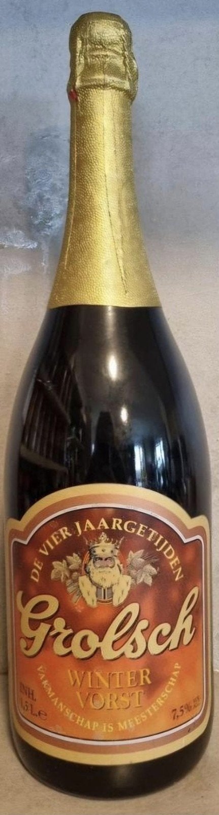Grolsch Wintervorst (De Vier Jaargetijden) – 1,5L – 1996, Ophalen of Verzenden, Zo goed als nieuw, Flesje(s), Grolsch