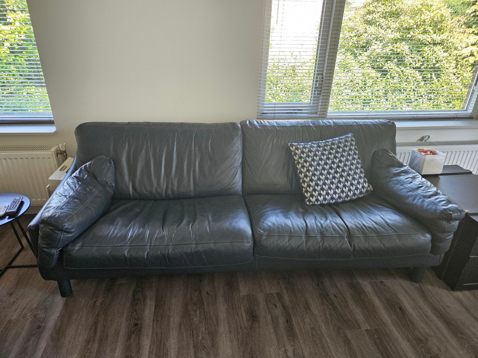 Leren banken, Huis en Inrichting, Banken | Bankstellen, Ophalen, Gebruikt, 150 tot 200 cm, Tweepersoons