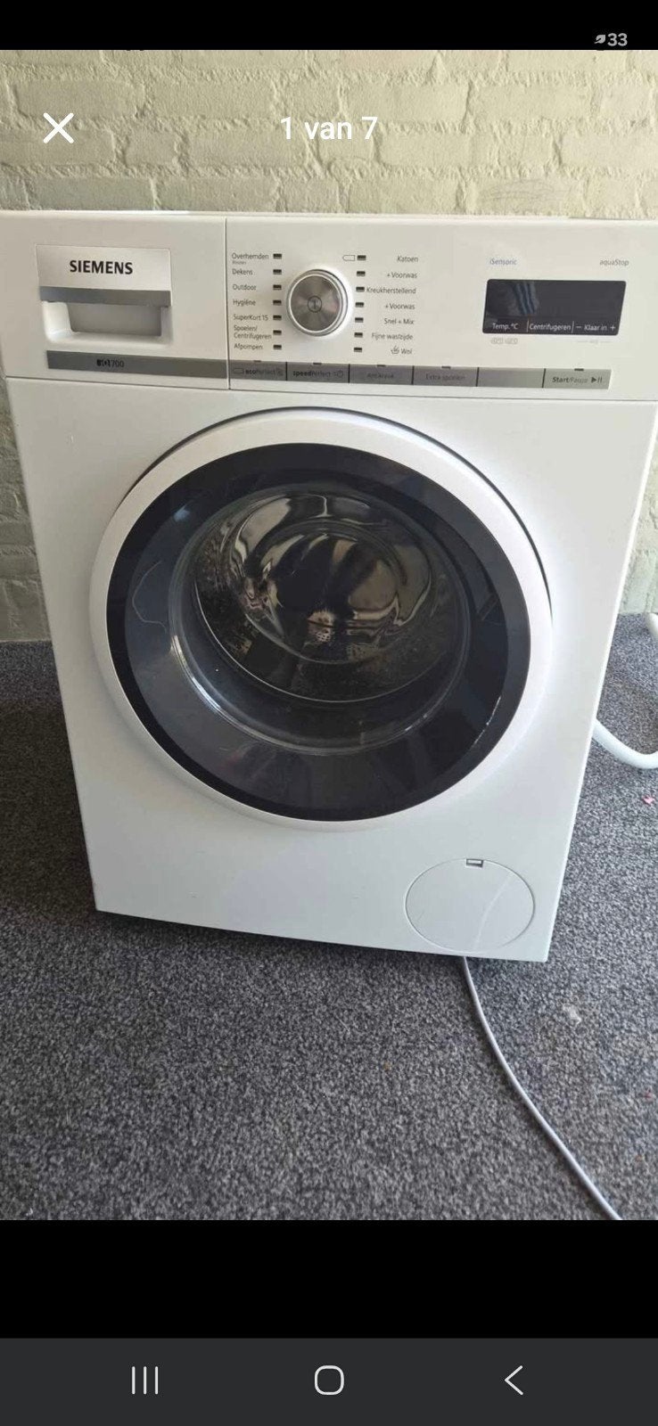 Siemens iQ700 Wasmachine Gratis Bezorging Mogelijk, Witgoed en Apparatuur, Wasmachines, Ophalen, Energieklasse A of zuiniger, Zo goed als nieuw